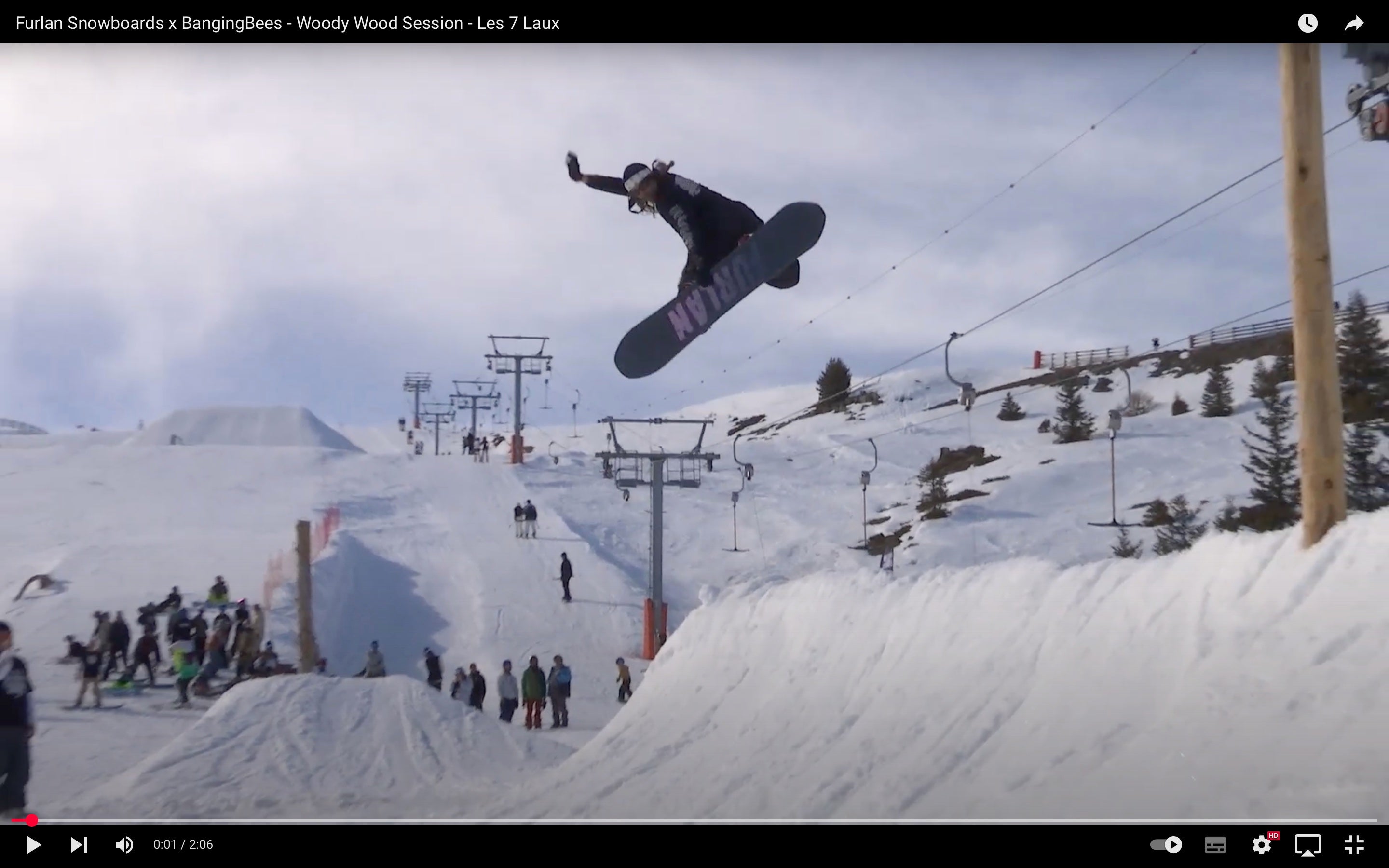 Load video: Woody Wood session: Furlan&#39;s line in Les 7 Laux park.